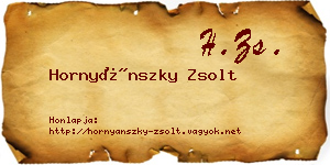 Hornyánszky Zsolt névjegykártya